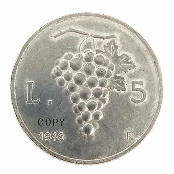 1946,1947 איטליה 5 לירטות אלומיניום להעתיק מטבע