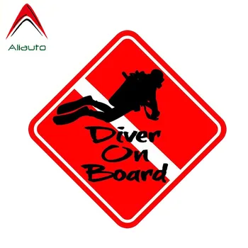 Aliauto אזהרה הרכב מדבקה צוללן על לוח אביזרי PVC עמיד למים מדבקות עבור Kia Cerato טויוטה Auris מרצדס W124,12cm*12cm