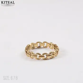 KITEAL 2023 הלהיט החדש 18KGP מצופה זהב בגודל 6 7 8 בושם נשים גברים טבעת טבעת טבעת חלול גברים מתנה בשבילה.
