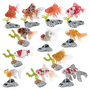 סימולציה דגי נוי עם בסיס דגם מיני דג קוי להגדיר את שולחן העבודה ימית קישוט קישוטים צעצועים פסלון ד'action צעצוע