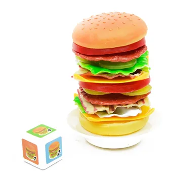 ססגוניות המבורגר סופגנייה איזון צעצוע חידוש לערום בורגר חינוכי שולחן משחק מצחיק מחסנית מזון לילדים צעצוע