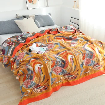 ציפורים כותנה שמיכה מיטות ספה כיסוי המיטה. 200*230 150*200 ציפות 48*74 באיכות גבוהה