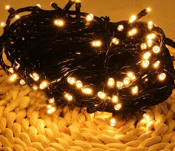 10M 20M 100M הקו השחור מחרוזת אורות עמיד למים חיצוני תאורת חג מולד קישוט גרלנד פיית אור מחרוזת Bedoom גן