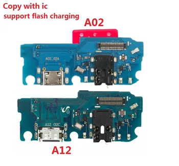 10Pcs/Lot, מטען לוח PCB להגמיש עבור Samsung A12 A125F / A02 A025F יציאת USB מחבר עגינה טעינה כבל סרט להעתיק עם IC