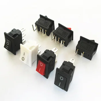 1PCS KCD11 מתג 10*15mm מיני לחץ על כפתור המתג ב-OFF / ON-OFF-על 2 סיכות / 3 סיכות 3א 250VAC / 6א 125VAC 10x15mm