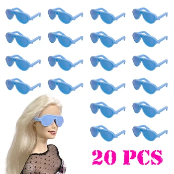 20 יח /להגדיר מיני פלסטיק משקפיים בובה ברבי מזדמן כחול משקפי שמש על 1/6 בובות צעצועים בובות אביזרים למסיבת צעצועים