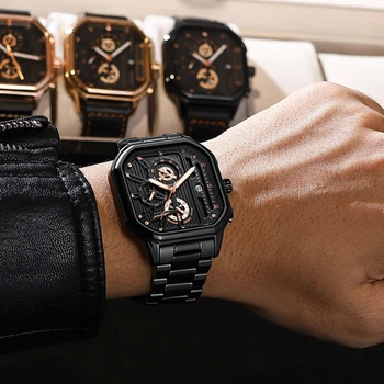 2023 אופנה תאריך קוורץ גברים שעוני מותג העליון יוקרה זכר שעון ספורט הכרונוגרף Mens שעון יד Hodinky Relogio Masculino