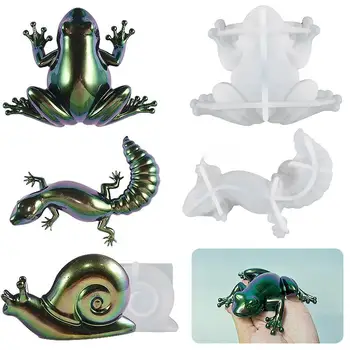3D צפרדע לטאה שרף אפוקסי תבניות סיליקון Hippocampu DIY עבודת יד הביתה אמנות קישוט קישוט יציקת גבס
