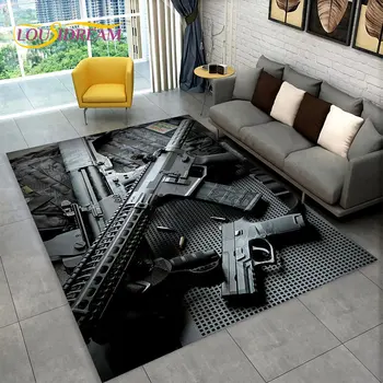 3D רובה סער אקדח מחסנית האקדח באזור השטיח,השטיח השטיח הביתה הסלון, חדר השינה ספה שטיח תפאורה,ילד החלקה שטיח הרצפה