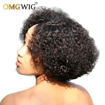 4X4 קצר פיקסי בוב קאט מתולתל הקדמי של תחרה שיער אנושי סגירת פאות עבור נשים שחורות מראש מרוטה עם התינוק שיער ברזילאי רמי שיער