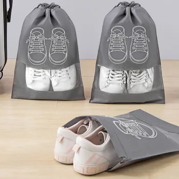 5pcs נעליים שקיות אחסון בארון, ארגונית ארוגים נסיעות נייד תיק עמיד למים כיס בגדים מסווג תלוי תיק