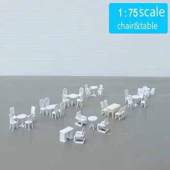 5sets/lot 1/75 מידה חם מכירת דגם פלסטיק כיסא שולחן ארכיטקטורה בניית מודל ערכות צעצוע או תחביב הבורא