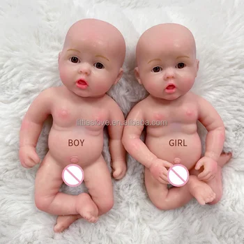 6 אינץ להתאים אישית את הבובה מיני מחדש מוצק סיליקון בובות תינוק תאומים גוף מלא סיליקון מחדש הבובה