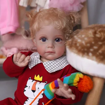 ADFO ביבי מחדש 22 אינץ ' מגי התינוקת בובה מציאותית שיער מושרש ויניל סיליקון הפעוט בובה חחח יום הולדת מתנת חג המולד עבור הילד.