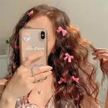 Balletcore קוריאנית מתוק קשת סיכת ראש או ילדה נשים Y2K שיער הסיכה לוליטה Duckbill קליפ צד קליפ הכובעים אביזרים לשיער