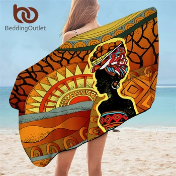 BeddingOutlet אפריקה מגבת חוף האישה רחצה מגבת המדבר גיאומטריות קרם הגנה שמיכה לעטוף 75x150cm Toalla אקזוטיים למבוגרים מגבת