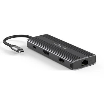 Blueednless ריבוי יציאות רכזת סוג C 8in1 Gigabit נטו HDMI תואם USB3.0 סוג C נמל עגינה תחנת משטרת טעינה מהירה N2UB