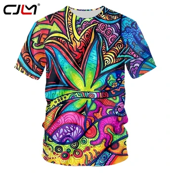 CJLM חולצת גברים אישה 3d מודפס צבעוני הזוי הקיץ העליון אופנה בגדי היפ הופ מודפס פיל פסיכדלי Tees