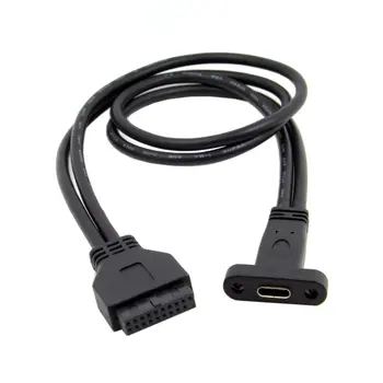 Cablecc יציאה אחת USB 3.1 Type C USB-C נקבה ל-USB 3.0 בלוח האם 19pin כותרת כבל 40 ס 
