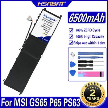 HSABAT BTY-M6L 6500mAh סוללה של מחשב נייד עבור MSI GS65 8RF 8RE PS42 PS63 MS-16Q3 MS-16Q3 סדרת סוללות