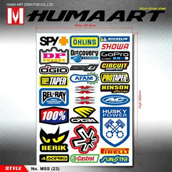 HUMAART מיקרו מדבקה גיליון צבעוני עיצוב לוגו נותן החסות גרפיטי על אופני שטח, אופנוע, אופנוע, מטען, מחשב נייד