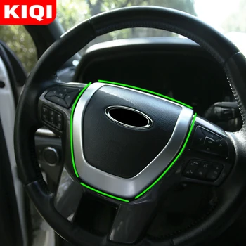 KIQI ABS הגה רכב קישוט מכסה לקצץ מדבקה פורד האוורסט 2015 2016 2017 2018 2019 2020 אביזרים