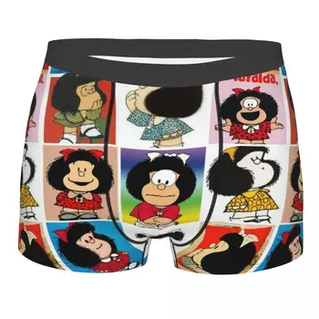 Kawaii Mafalda גברים התחתונים של קריקטורה אנימה תחתוני בוקסר, תחתוני מצחיק פוליאסטר תחתונים Homme