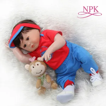 NPK 48CM ביבי בובות התינוק נולד מחדש ילד גוף מלא סיליקון הצעצוע 100% יד מפורט ציור מקורי של הצייר הזרת נראית
