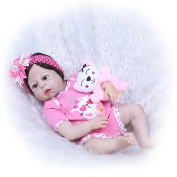 NPKCOLLECTION גוף מלא סיליקון ילדה תינוקות ונולד מחדש בובת הצעצוע מציאותי היילוד נסיכה הבובה לילדים מחדש הילדה