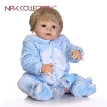 NPKCOLLECTION קידום מציאותי מחדש בובה רכה מאוד עדין תינוק מלא בובות ויניל לילדים, מתנת יום הולדת