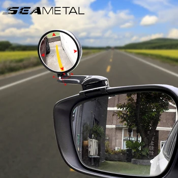 SEAMETAL אוניברסלי לרכב מראה של 360 מעלות מתכווננת זווית רחבה בצד האחורי מראות נקודה עיוורת לצפייה עבור חניית רכב עזר