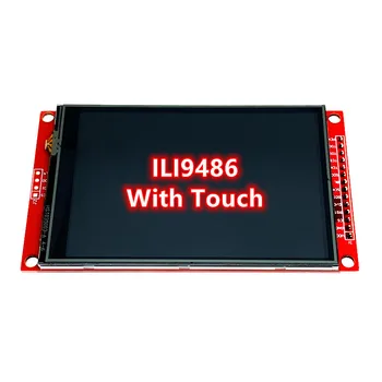 SPI מודול 3.5 אינץ ' TFT LCD צבעוני, מסך תצוגה עם התנגדות לוח מגע ILI9486 ILI9488 לנהוג בקר IC