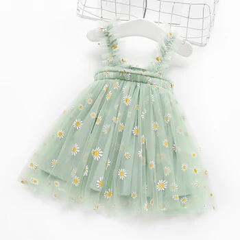 Sodawn רצועת פרח תבנית רשת השמלה ילד בגדי קיץ שמלת ילדה תינוק בגדי ילדים השמלה של 1-5 שנים