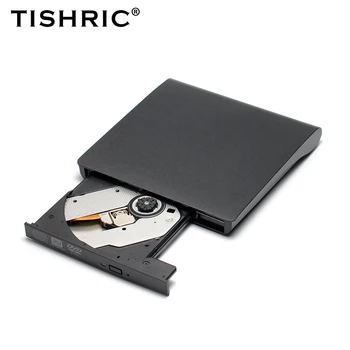 TISHRIC חיצוני תקליטור ה-DVD מקליט חיצוני DVD צורב CD כונן סופר הקורא שחקן אופטי עבור Macbook נייד מחשב שולחני