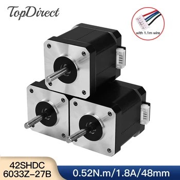 TopDirect 0.52 נ. מ ' 1.8 צועד מנוע 48mm שלב 2 מנועים אופציונליים 1pcs או 3pcs עבור CNC חריטה כרסום מכונה מדפסת 3D