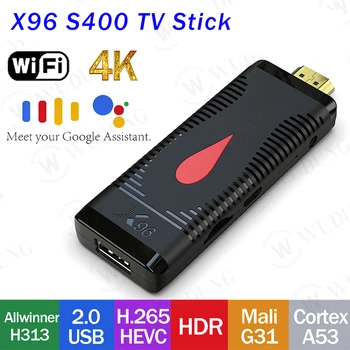 X96 S400 מקל טלוויזיה Allwinner H313 Quad Core אנדרואיד 10.0 הטלוויזיה BOX 2.4 G Wifi 2GB 16GB 4K חכם שחקן TVBox Dongle Set Top Box X96S