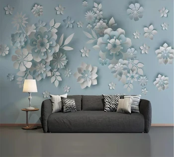 beibehang טפט מותאם אישית נורדי הרוח 3D מובלט ציורי קיר פרחוניים הסלון, חדר השינה רקע נייר קיר ציור קיר המסמכים דה parede