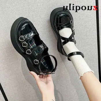 אבזמים לוליטה נעליים נשים יפנית חמוד וינטג ' מרי Janes נעלי פלטפורמת עקבים גבוהים סטודנט Cosplay נעליים בתוספת גודל