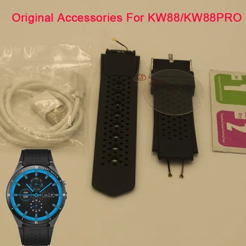 אביזרים עבור KW88 KW88PRO שעון חכם טלפון שעון שעון זכוכית מחוסמת כבל מטען קו הכיסוי האחורי החלפת רצועת החגורה
