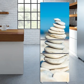 אבן להדפיס מדבקות הדלת לכסות את המקרר דבק טפטים המקפיא ויניל עיצוב כיף מדבקות קיר אמנות המטבח