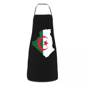 אלג ' יריה מפה דגל הפנים סינרים עבור נשים גברים עמיד למים במטבח ביבס מטבח סינר בישול