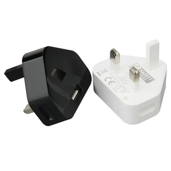 בריטניה 3 Pin החשמל לחבר 5V 1A USB מטען קיר מתאם החשמל בבית הנסיעות טעינה לאייפון Xiaomi LG טלפונים טבליות 50pcs