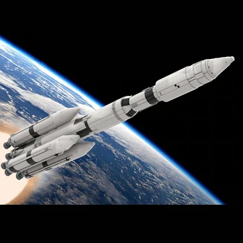 החלל טיל סטורן V MLV-25L רכב שיגור בניין מודל הערכה MOC החלל מדע לחקור לבנים צעצוע ילד ימי הולדת מתנה
