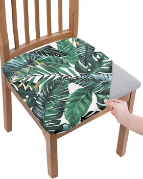 הטרופית צמח בננה עלה ירוק כרית מושב מכסה למתוח האוכל הכיסא לכסות את הכיסויים עבור בית מלון אירועים הסלון