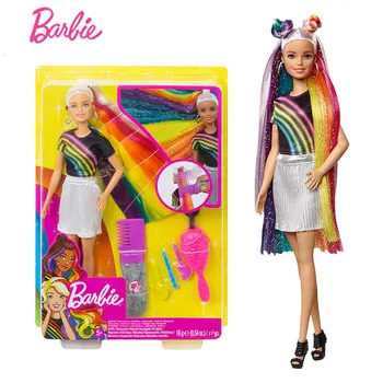 חדש בובת ברבי אופנה הקשת ניצוץ השיער עם אביזרים ובגדים ברבי Brinquedos אופנה ילדה צעצועים FXN96 מתנה