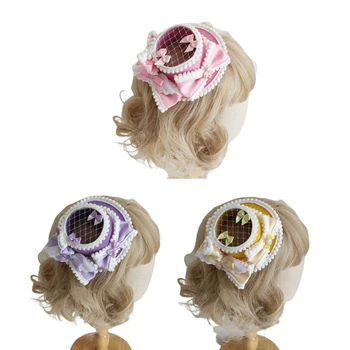 חמוד Bowknot צורת הכובע סיכות שיער נשים קרנבל שיער סיכות עבור פסטיבל המפלגה ביצועים האביב אביזרי שיער M6CD
