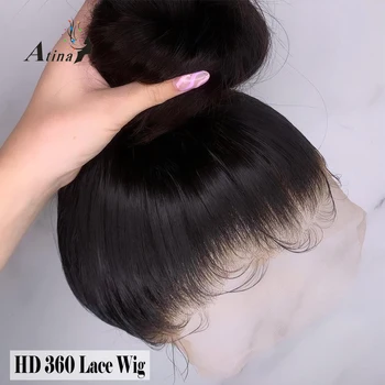 ישר HD תחרה קדמית פאה שיער אדם הברזילאי 360 פאה תחרה מלא עבור נשים Glueless השקוף הקדמי של תחרה פאות Glueless הפאה
