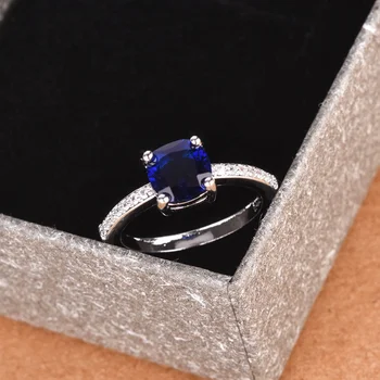 כחול סדרה אבן נשים טבעות מינימליסטי פשוט פינקי אביזרים הלהקה הטבעת אלגנטית אירוסין תכשיטים טבעות