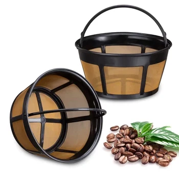 לשימוש חוזר קפה פילטר סל קפה מסננים 8-12 כוס תחליף קפה עם מסנן נירוסטה רשת תחתון