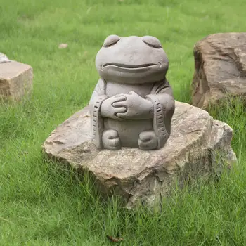 מדיטציה צפרדע שרף פסל פסל קישוטים של מלאכת יד.